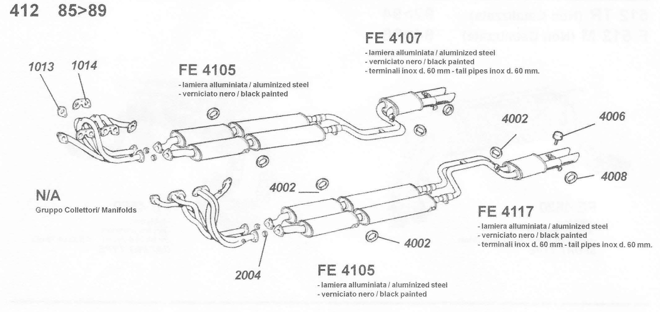 EXHAUST FERRARI 412